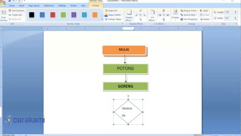 Cara Membuat Flowchart Bagan Alir Microsoft Word