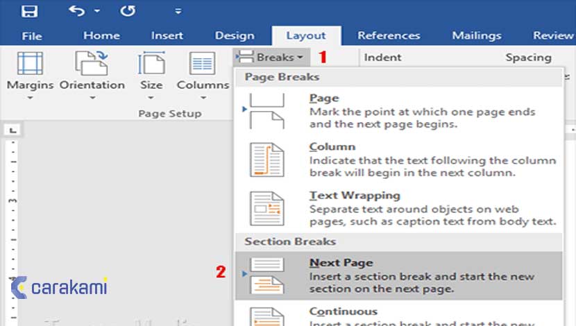 Cara Meletakkan Teks Tengah Secara Vertikal Halaman Microsoft Word