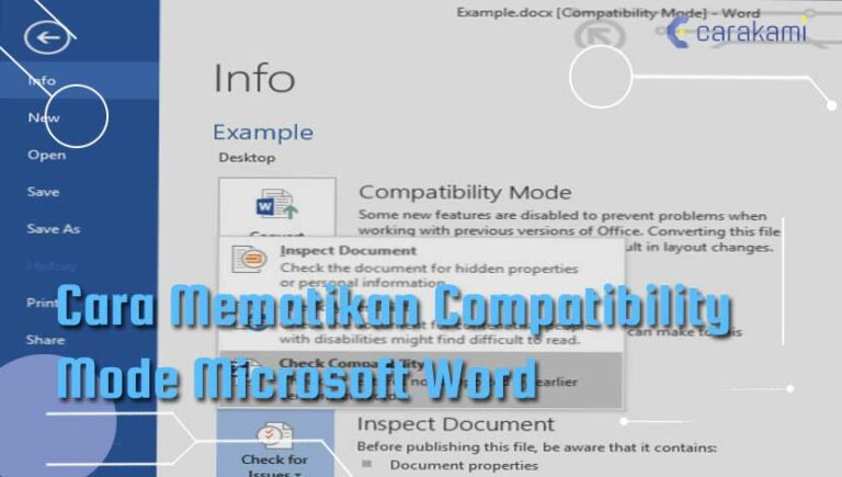 3 Cara Mematikan Compatibility Mode Microsoft Word Terbaru