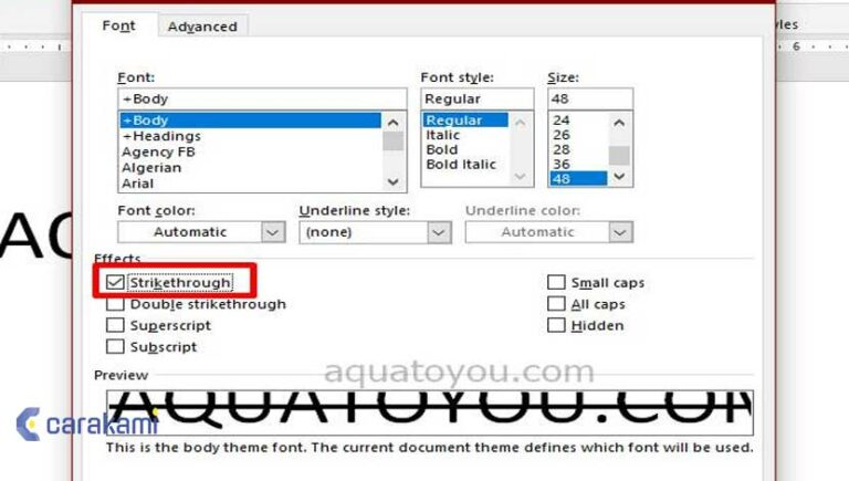 4 Cara Membuat Coretan Pada Teks Strikethrough Di Microsoft Word 0369