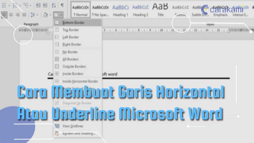 Cara Membuat Garis Horizontal Atau Underline Microsoft Word