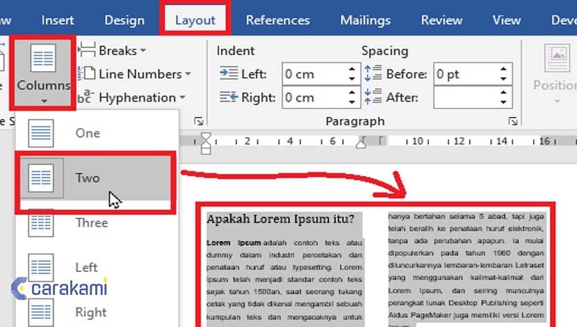Cara Membuat Kolom Koran Microsoft Word dengan layout 