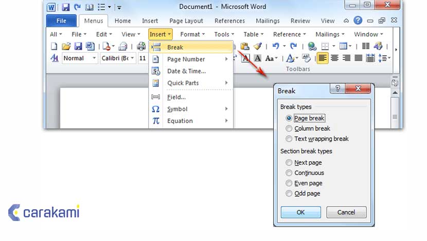 Cara Menambah atau Menyisipkan Halaman Kosong Microsoft Word