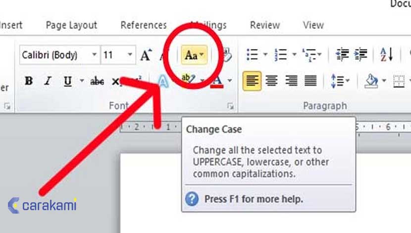 Cara Mengubah Teks ke Huruf Besar atau Kecil Microsoft Word