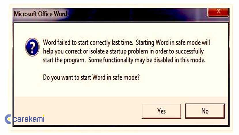 Cara Menjalankan Microsoft Word Dalam Safe Mode