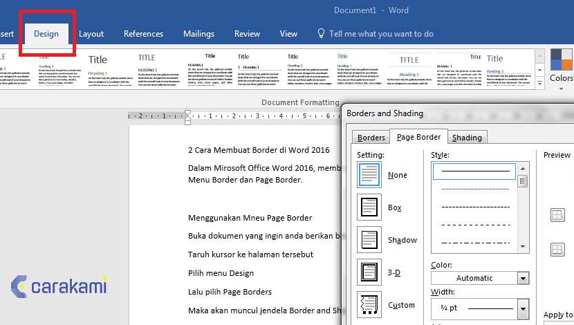 Cara Menambahkan Batas Halaman (Page Border) Ke Dokumen Microsoft Word Mudah!