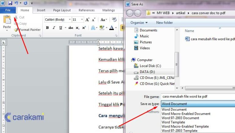 5 Cara Mengubah File Docx Atau Doc Ke Pdf Dengan Aplikasi Microsoft Word 4688