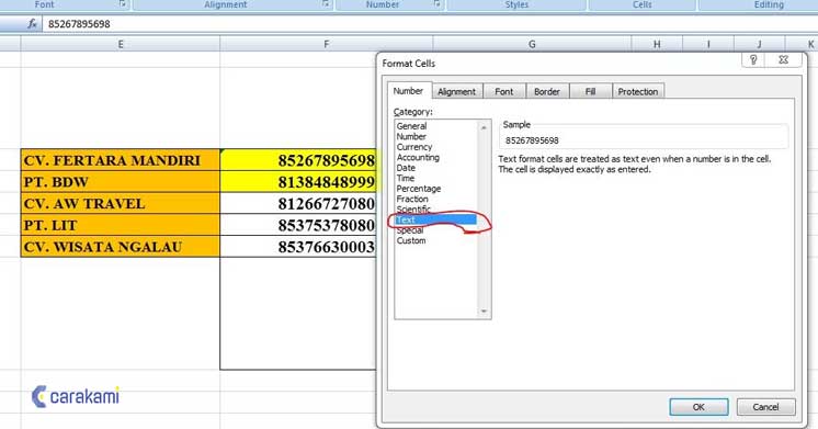 Cara Menampilkan Angka Nol di Excel