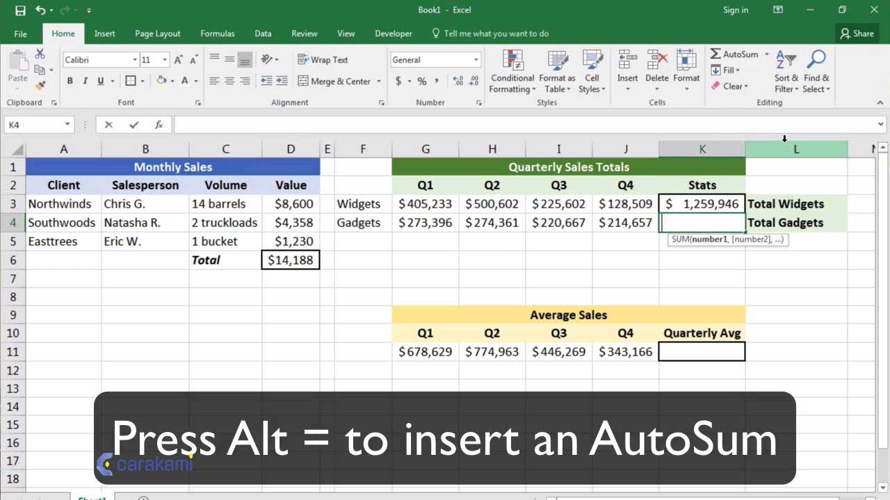 Cara Menggunakan Fitur AutoSum Di Microsoft Excel