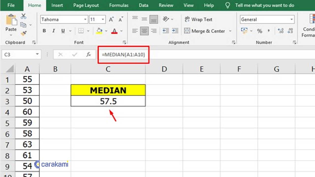 Cara Menggunakan Fungsi MEDIAN() Di Microsoft Excel