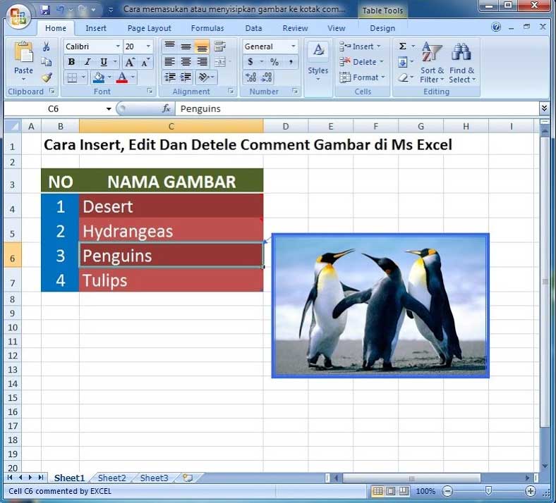 Cara Menyisipkan Gambar Ke Dalam Komentar Di Microsoft Excel