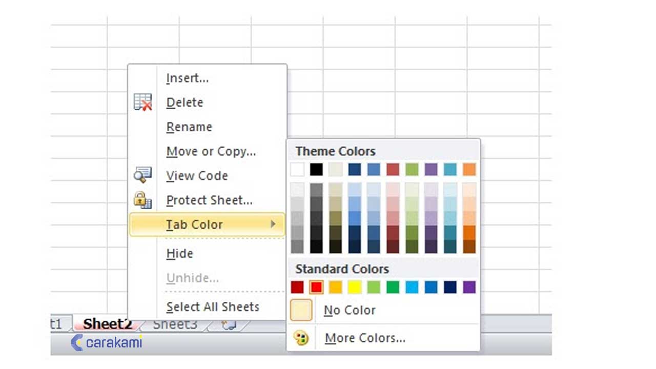 Cara Memberi Warna Tab Lembar Kerja (Worksheet) Microsoft Excel