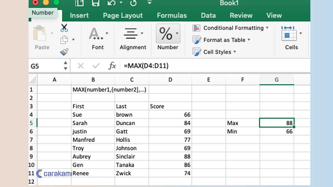 Cara Menggunakan Fungsi MAX() Di Microsoft Excel