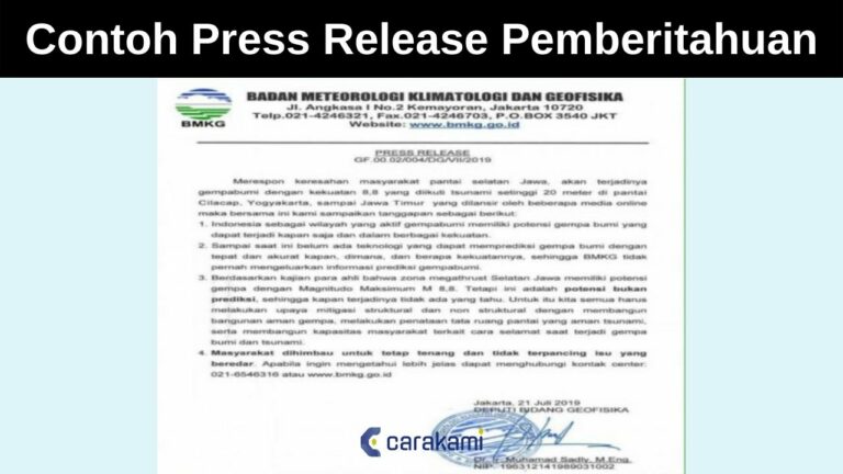 4 Contoh Press Release Kegiatan, Event, Perusahaan [UPDATE]