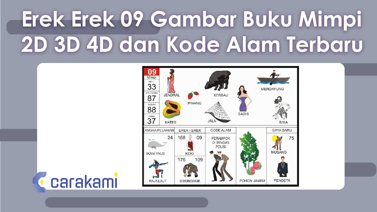 Erek-Erek 09 Gambar Buku Mimpi 2D 3D 4D & Kode Alam Terbaru