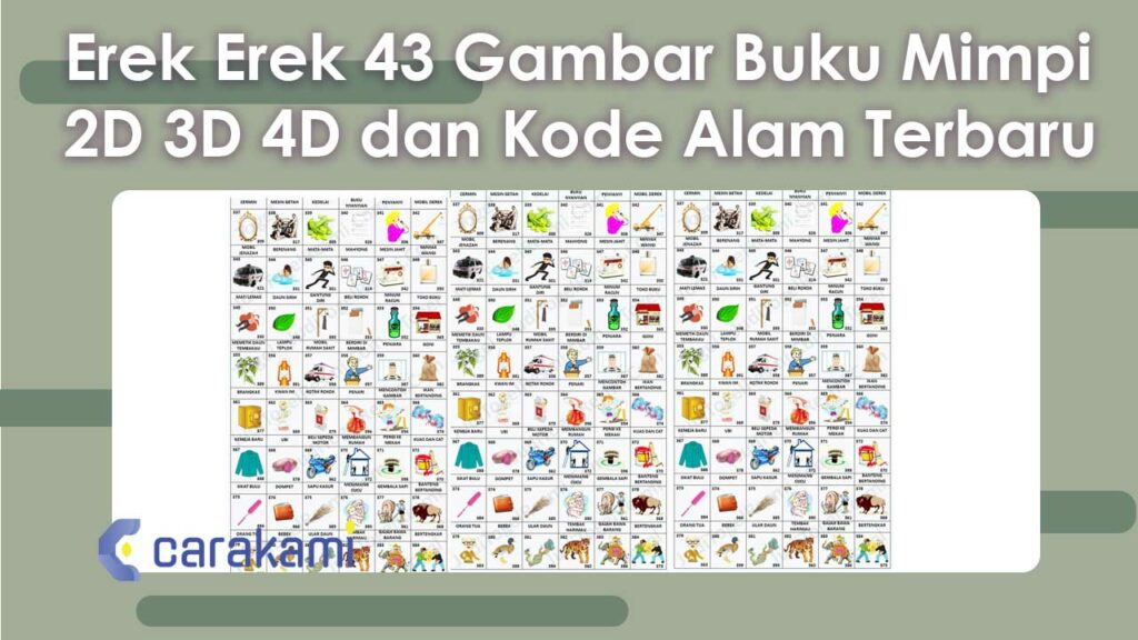 Erek Erek 43 Gambar Buku Mimpi 2D 3D 4D Dan Kode Alam Terbaru