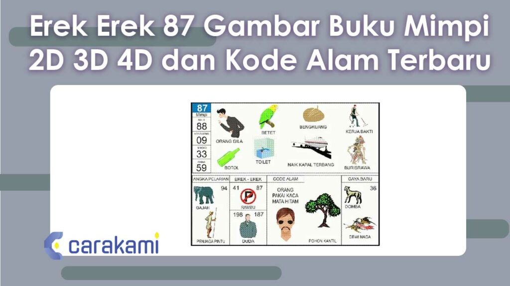 Erek Erek 87 Gambar Buku Mimpi 2d 3d 4d And Kode Alam Terbaru