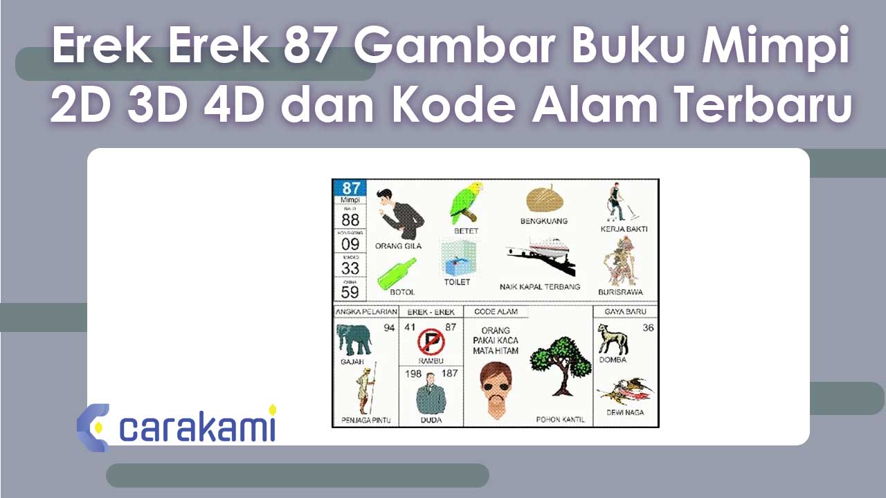 Erek-Erek 87 Gambar Buku Mimpi 2D 3D 4D & Kode Alam Terbaru