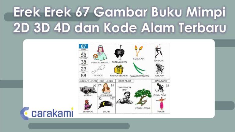 Erek-Erek 67 Gambar Buku Mimpi 2D 3D 4D & Kode Alam Terbaru